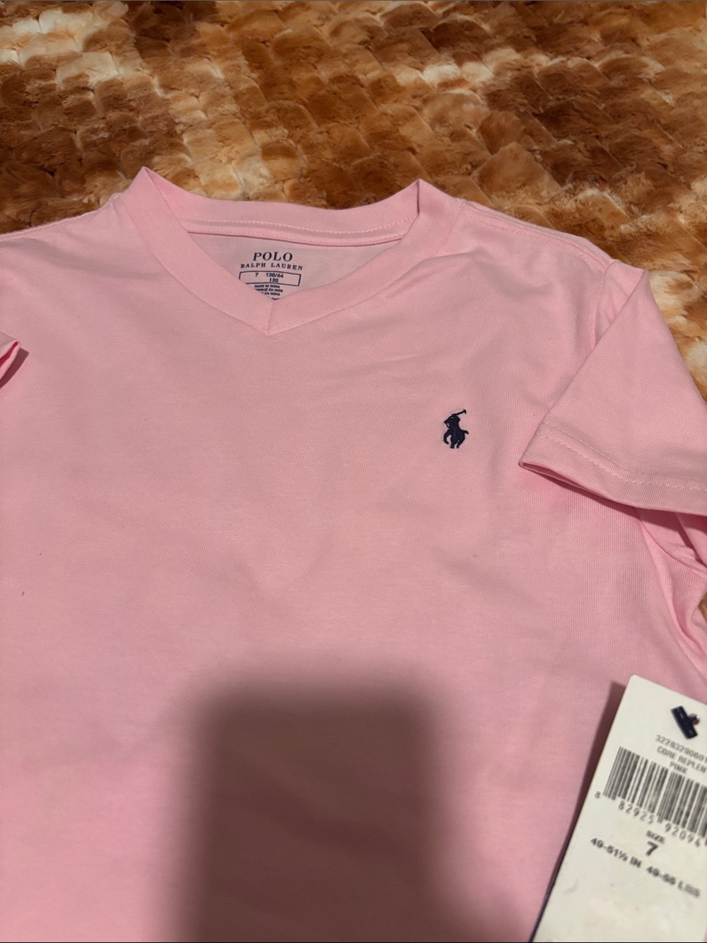 Polo by Ralph Lauren Kids Light Pink V-Neck Tee